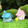 Miniature House Fairy Garden Accessory Tiny Village House Bonsai Terrarium Crafts Mini Resin Figurine for Plant Pot Micro Landscape