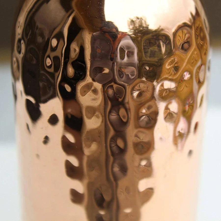 Nirmal Ganga Hammered Copper Bottle 1L | Pure Copper Water Bottle | Handcrafted Leakproof Design | Pack of 1