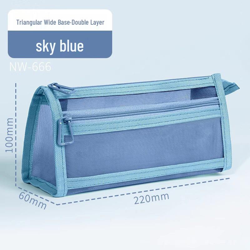 Transparent Mesh Pencil Case - Large Capacity Minimalist Bag for Students