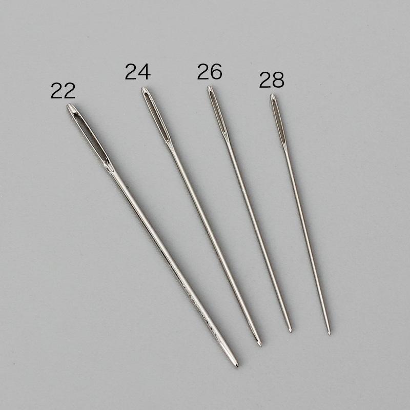 Sticknadel- und Fadenzubehör, Kreuzstichnadeln mit stumpfer Spitze Nr.. 22, Nein. 24, Nein. 26, eine Packung mit 25 Stück.