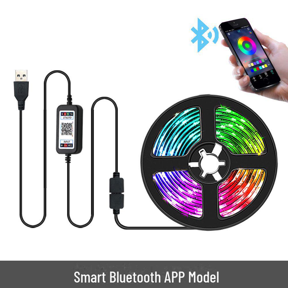 5V USB LED TV Backlight Strip with 5050 RGB, Bluetooth Music Sync, Voice Control, and Mobile App Control