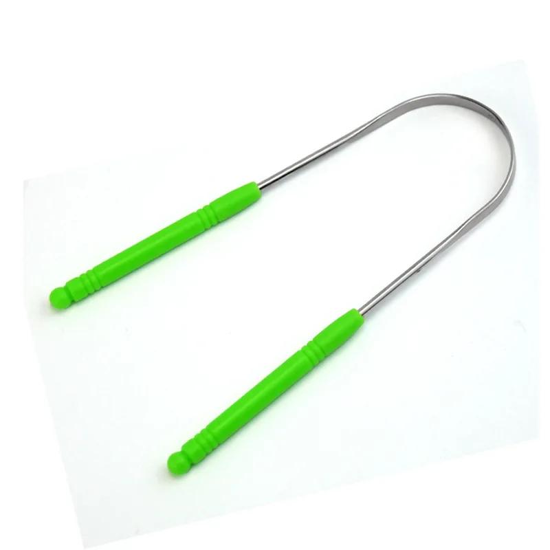 New Stainless Steel Tongue Scraper Fresh Breath Cleaning Coated Tongue Toothbrush Oral Hygiene U-Shaped Metal Tongue Scraper