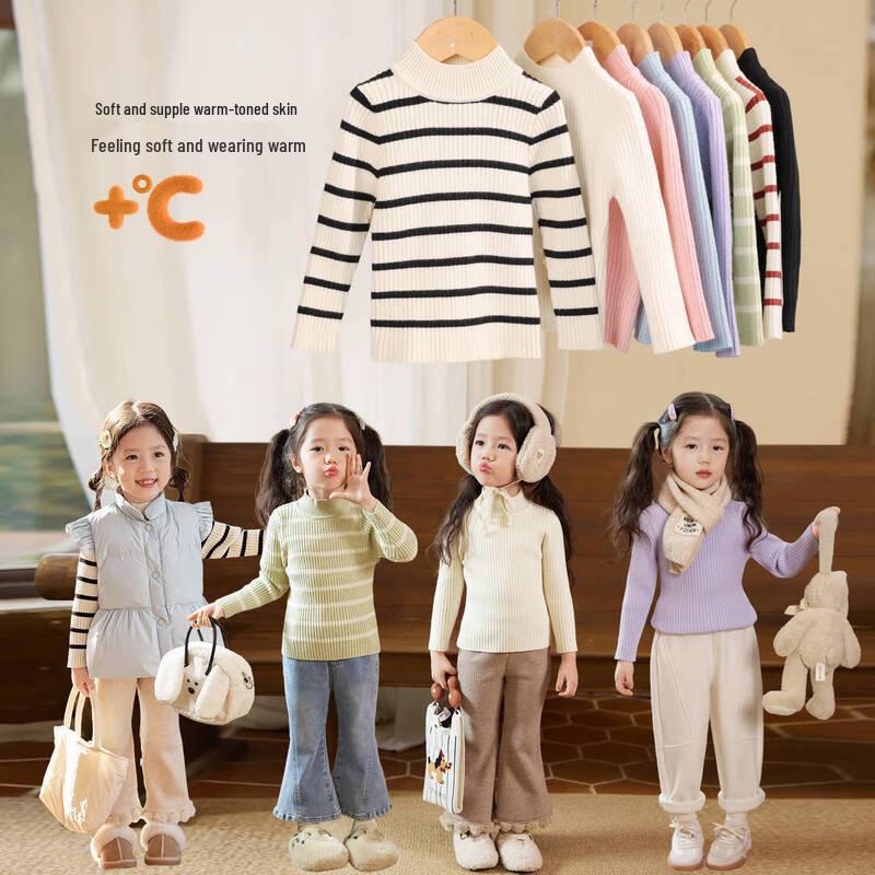 Okids LUSON Baby Girls Ribbed Mock Neck Sweater 90