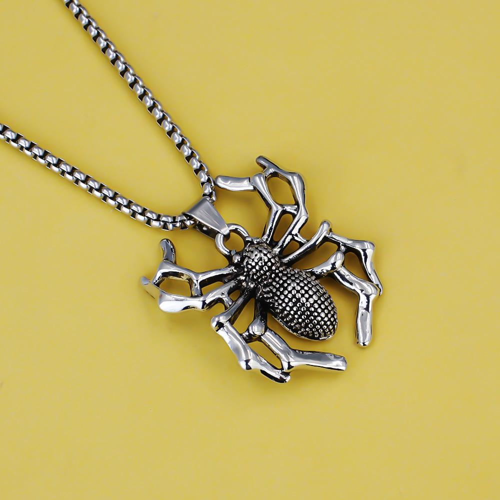 Halskette Spinne Punk Insekt Anhänger für Männer