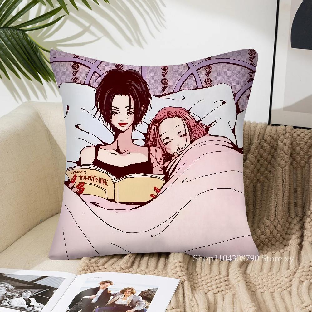 1pc Cartoon Anime Oosaki Nana Pillow Case Square Pillow Bedroom Sofa Leisure Comfort Cushion Car Living Room Home Decoration