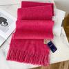 White Pure Scarf Women's Winter Korean Versatile High-end Sense Thickened Couple Scarf Dual-purpose High-end Gift