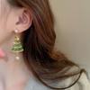 Crystal Rhinestone Pendant Star Christmas Tree Earring Studs Merry Christmas Earrings  Girls