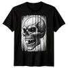 Skull Fangs Horror Skulls Mens Graphic Tee Distressed Grunge