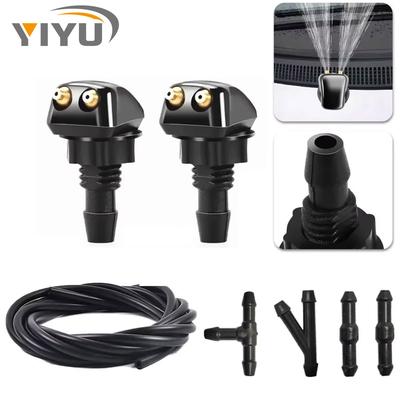 Car Windshield Wiper Washer Spray Nozzle Dual Holes Water Jet Sprayer Windshield Washer Nozzle Set for Car Cleaning Accessories Hoses Windshield