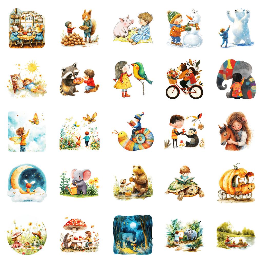 50 Fantasy Fairy Tale Forest Cartoon Graffiti Stickers Graffiti Waterproof Decorative Stickers Stickers