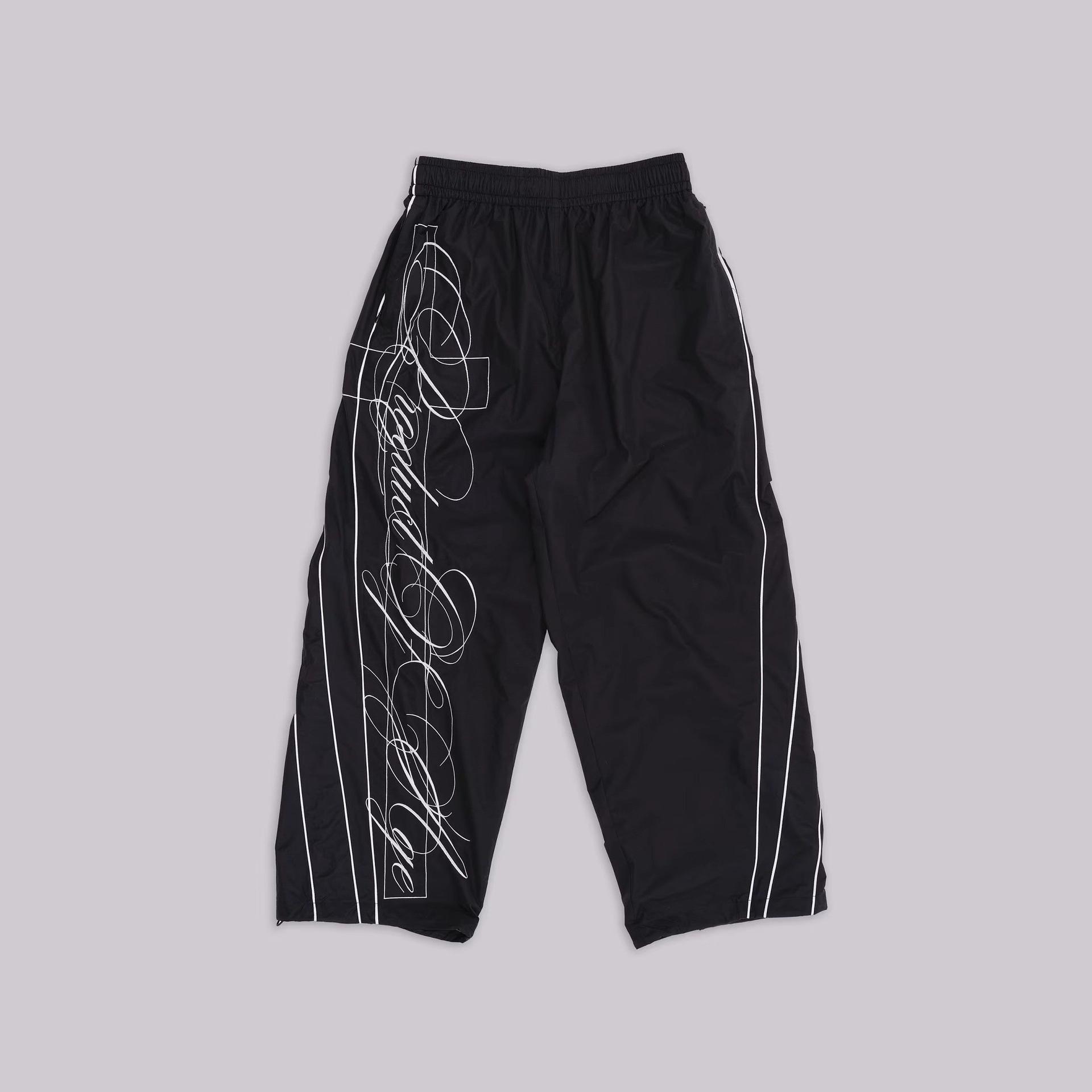 

American Casual Hip Hop Wide-Leg Printed Pants Small чёрный