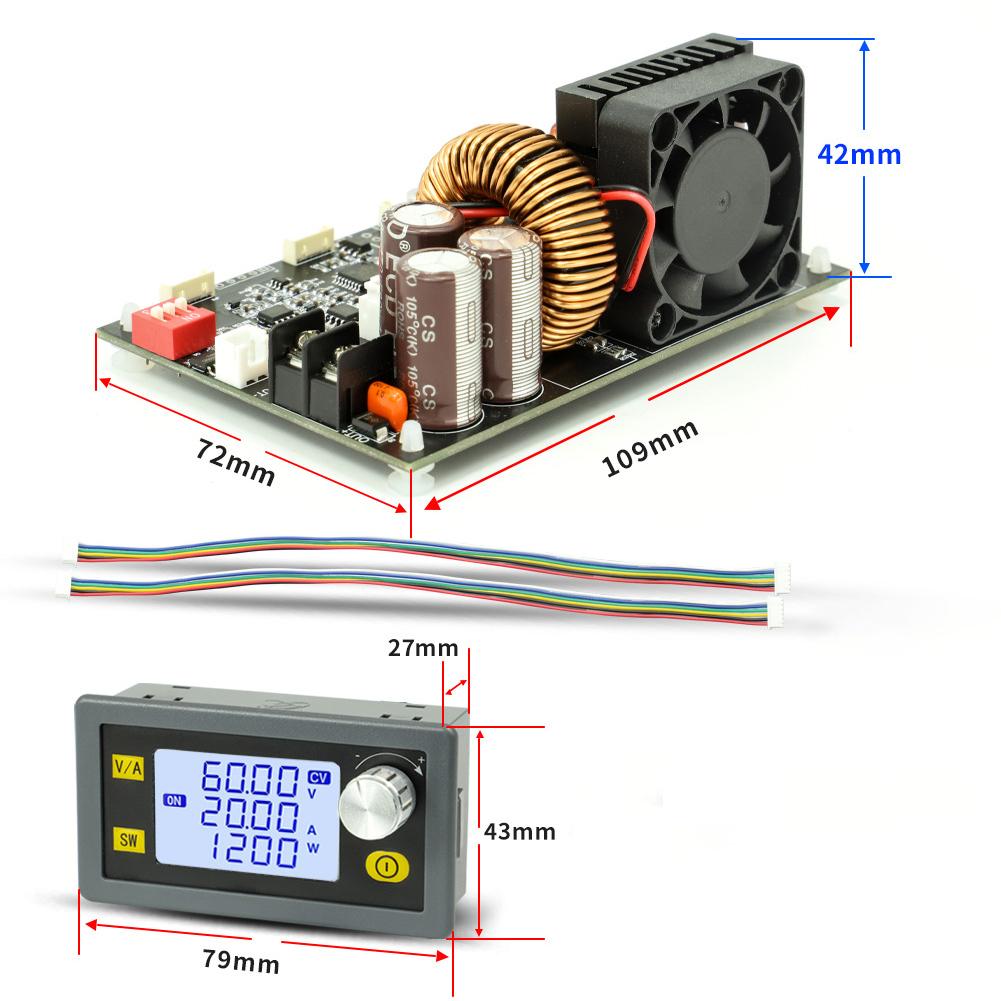 Constant Voltage Constant Current CNC DC Automatic Step Down Power Supply 6 0 70 00V 0 0 60 00V 0 0 20 00A 1200W with LCD Screen