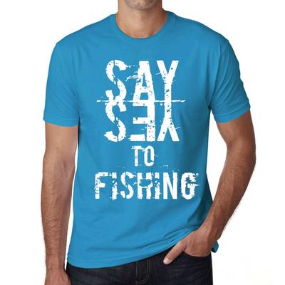 Vintage-T-Shirt für Herren, grafisches T-Shirt. Sagen Sie Ja zum Angeln im Aqua