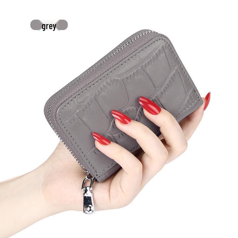 Alligator Pattern RFID Leather Anti-theft Accordion Card Holder - Large Capacity for Men's Business and ID Cards