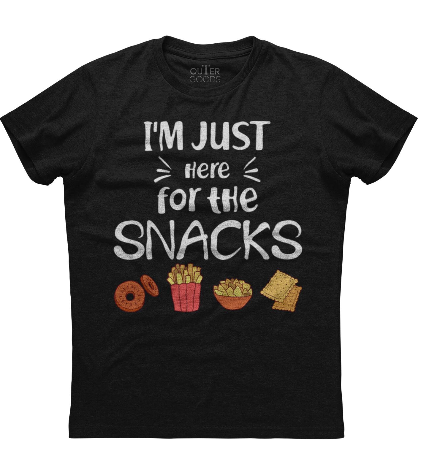 Im Just Here For The Snacks Funny Food Cook Gift Idea Unisex Black T-Shirt L
