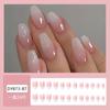 24 Pcs Pink Gradient False Nail French Style Glitter Fake Nails Artificial Finger Press On Nails For Women Manicure Reusable Fake Nails Art Decoration