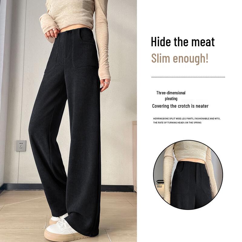 Damskie spodnie codzienne z wysokim stanem i szerokimi nogawkami