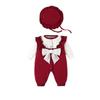 Newborn Girl Autumn/Winter Princess Romper: Velvet-Enhanced Bodysuit for 100 Days & Outings