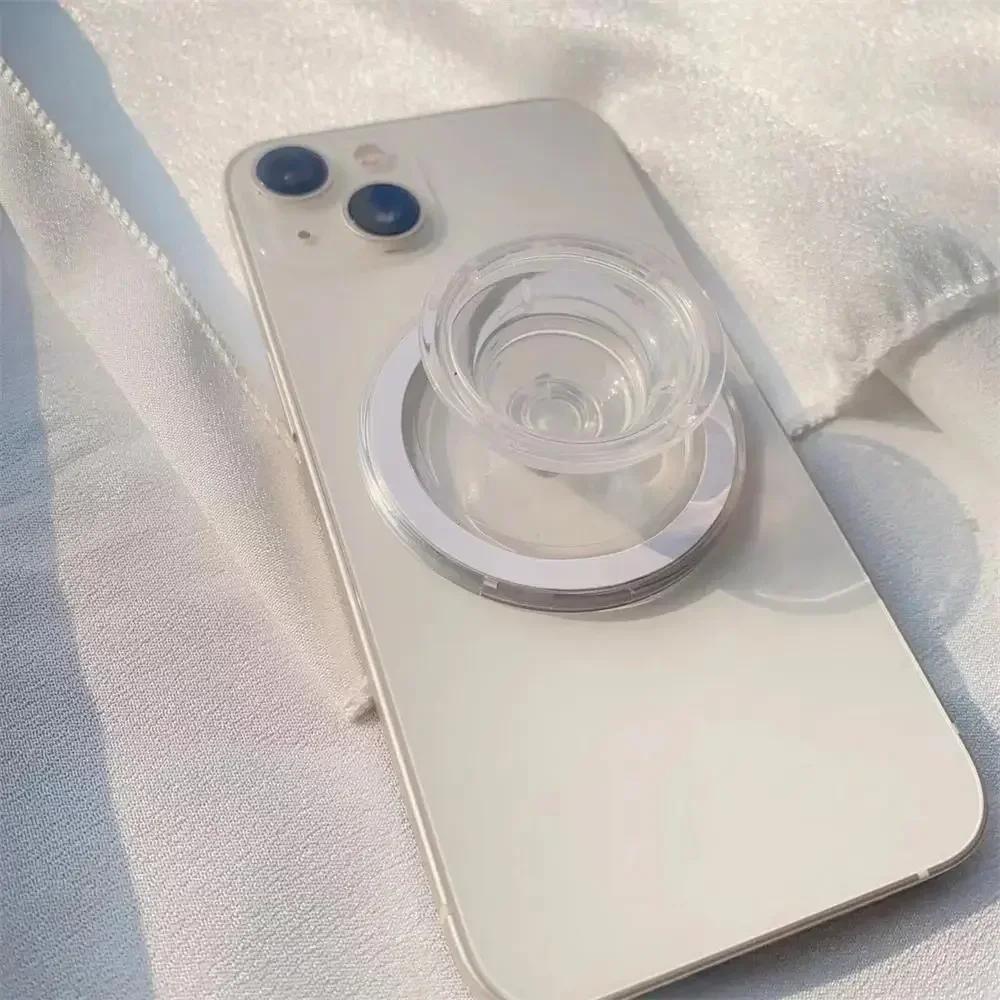 Soporte magnético plegable para teléfono móvil con agarre de bolsillo para iPhone, Mac y Samsung Magsafe, soporte expandible para dedo con anillo de seguridad