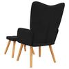 Relax Chair with Footstool Black Fabric
