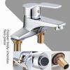 Hot and Cold Bathroom Basin Faucet, Full Copper Body, Three-Hole Configuration