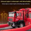 1:50 Spray Fire Truck Alloy Diecast Model Toys Car One Click Water Spray Sound Light Pull Back Removable Pipeline Cars Kids Gift