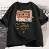 Summer Harajuku Cassette Tape Pencil T Shirt Music Retro Tshirt Loose Short Sleeve Casual Tee Shirt Harajuku Clothing Gift