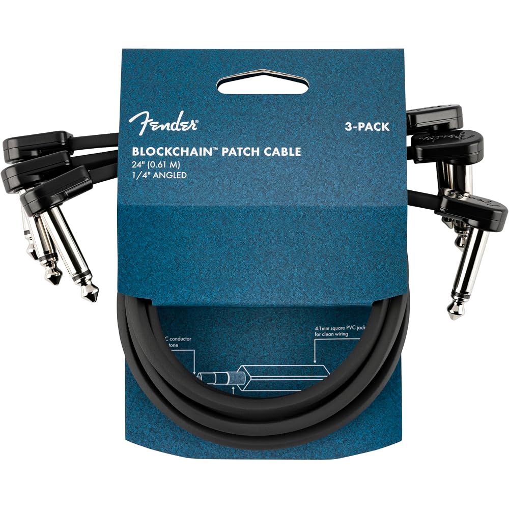 Fender Blockchain 24  Patch Cable 3-pack Angle [Set of 3 Patch Cables]