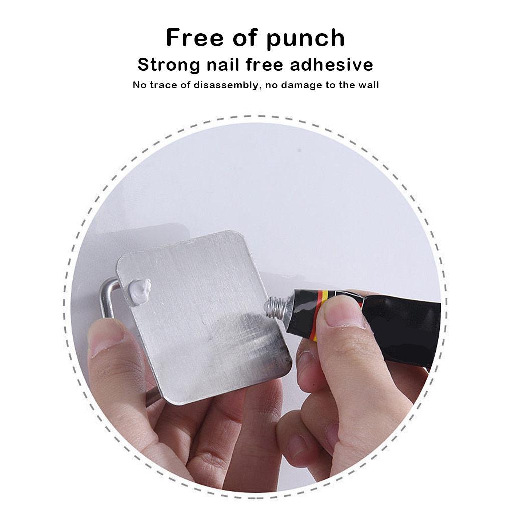 5 Pieces Sponges Racks Stainless Steel Self Adhesive Hook Drill-Free Multifunctional Drain Drying Rack Bathroom Countertop