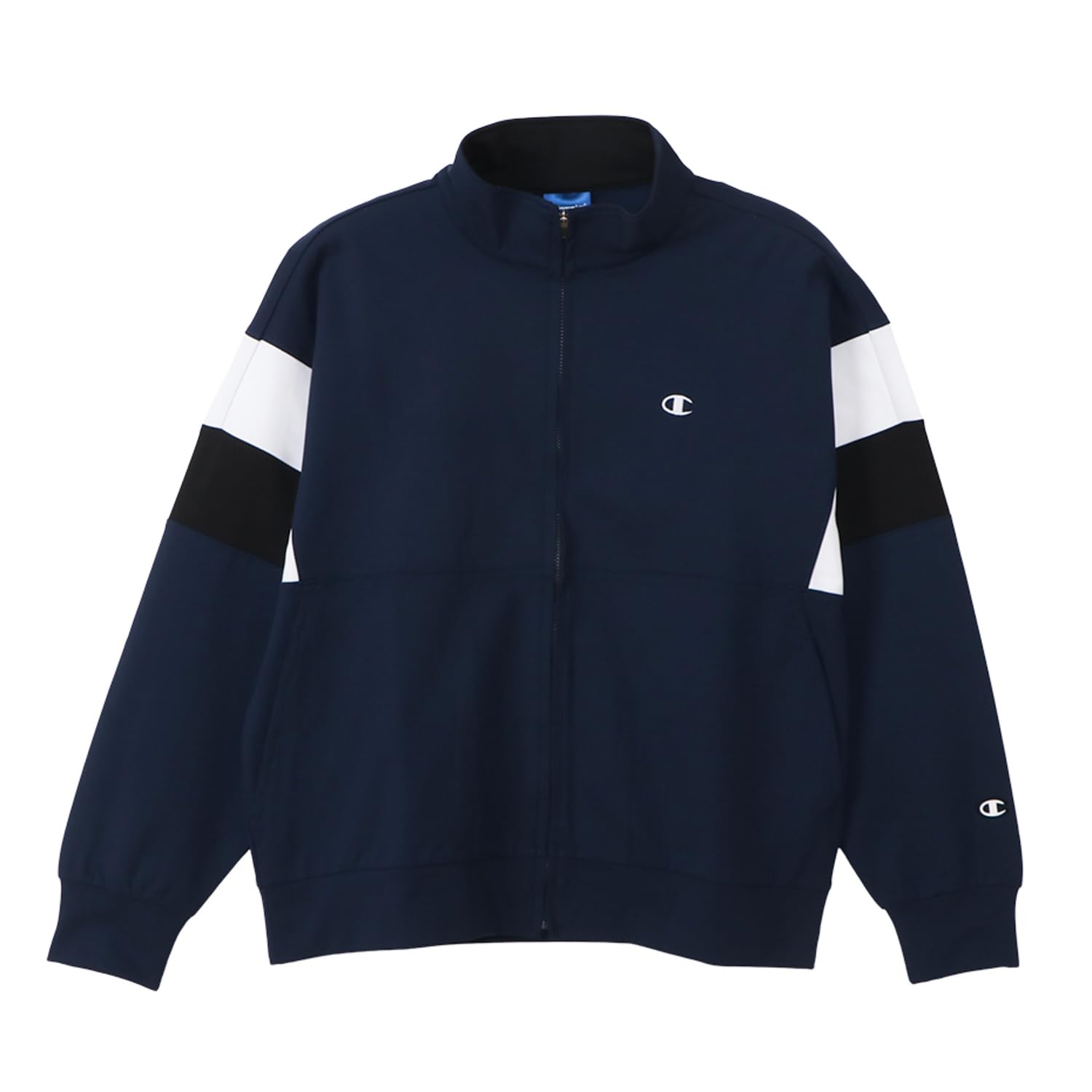 

Champion Куртка с длинным рукавом, свободного кроя, эластичная, на молнии, с логотипом Script Basic Sport, темно-синяя, женская, быстросохнущая, стиль, (CW-ASE01)