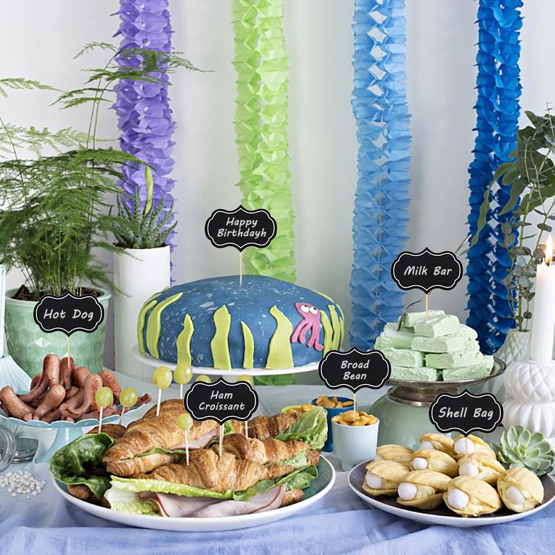 24Pcs Mini Chalkboard Cupcake Topper Food Buffet Label Signs Dessert Cake Topper Toothpick Wedding Party Christmas Decorations