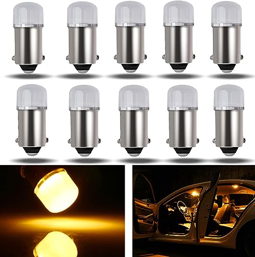 

Лампочка LED YongMing BA9S G14 Габаритний вогонь Водонепроникна лінза з розсіювачем Салонне освітлення для автомобілів 12В Жовта 10 шт