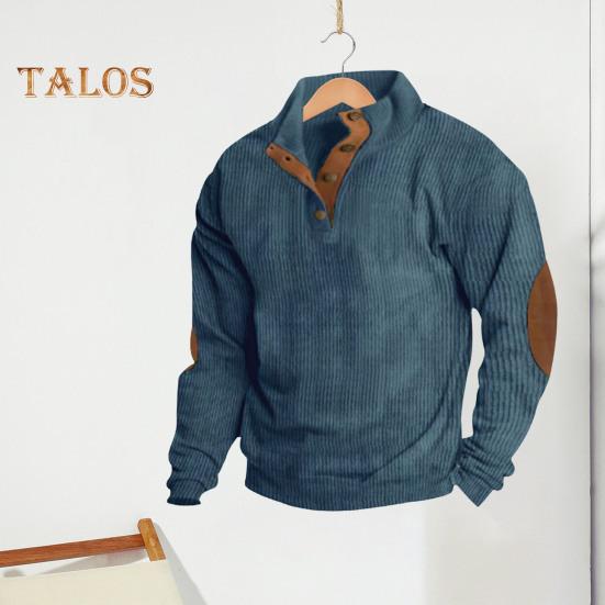 Spring Autumn Men Top Colorblock Patchwork Retro Style Half-open Stand Collar Sweatshirt Plus Size Loose Long Sleeves Top Daily Life Office Outdoor