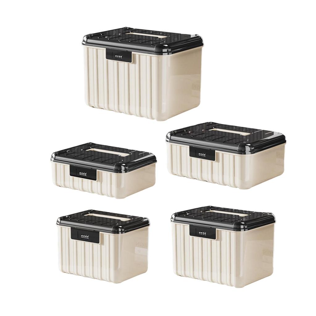 Lockable Storage Organizer Bin with Combination Lock Stackable Garage Organizer Box Privacy Container for Business Home Playroom