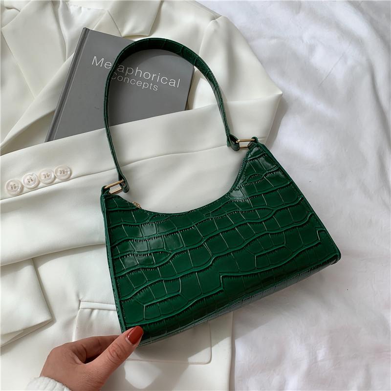 2021 Spring Stone Pattern Underarm Bag - Women's Japanese Fashion Baguette Bag