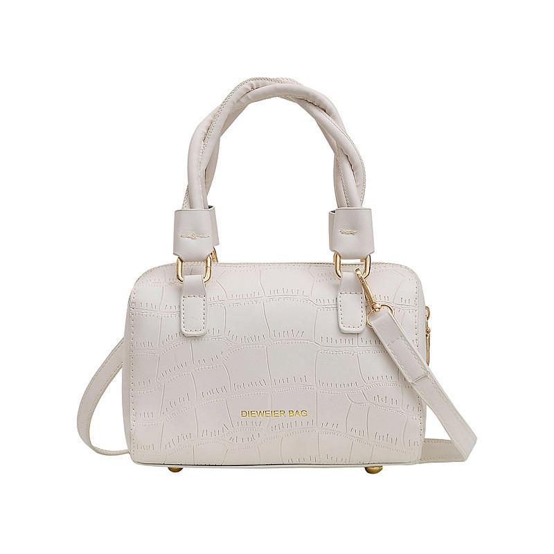 IELGY Fashion PU Embossed Stone Pattern Shoulder Bag Portable Crossbody Boston Pillow Bag