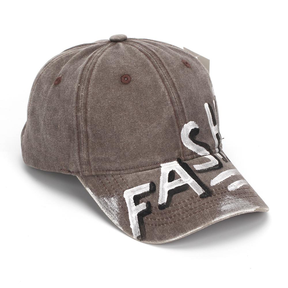 

2026 New Unisex Letter Print Baseball Cap Men and Women Sunshade Snapback Hip Hop Casual Washed Cotton Sun Visor Peaked Caps Adjustable коричневый