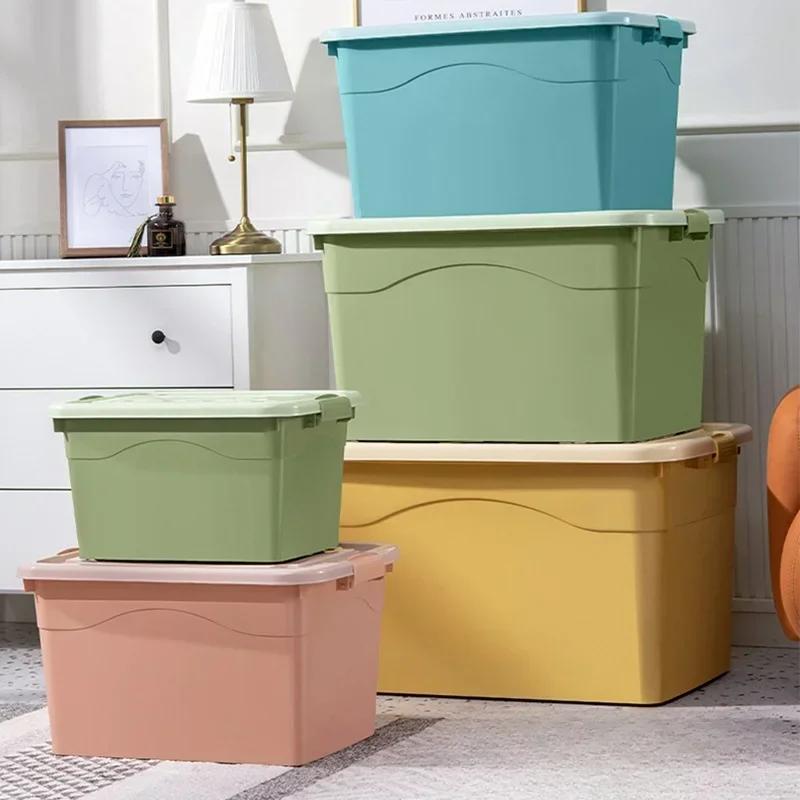 Heavy-Duty Reinforced Storage Box Extra Large Plastic Durable Moving Organizer Container for Home Clothes Household Storage