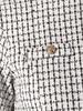 Allegra K Women's Short Sleeve Checked Tweed Dress with Zipper and Buttons, Casual Mini Dress, Apricot, Size L