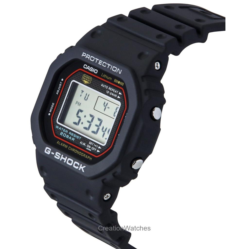 Casio G-Shock Digital Neuauflage des Originaldesigns der ersten G-Shock Quarz DW-5000R-1A 200M Herrenuhr