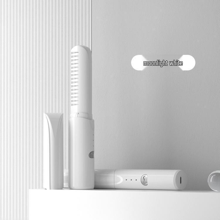 Portable Wireless Straightening & Curling Comb with USB Charging - Travel & Dorm Essential белый