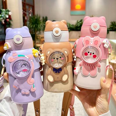 520ML Kinder Edelstahl Thermos Tasse kinder Heißer Wasser Tasse Tragbare Thermos Flasche Cartoon Thermos Flasche Isolierung Tasse