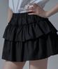 WAARFORWOMAN Wsk-03 Tiered Mini Skirt Pants_Black