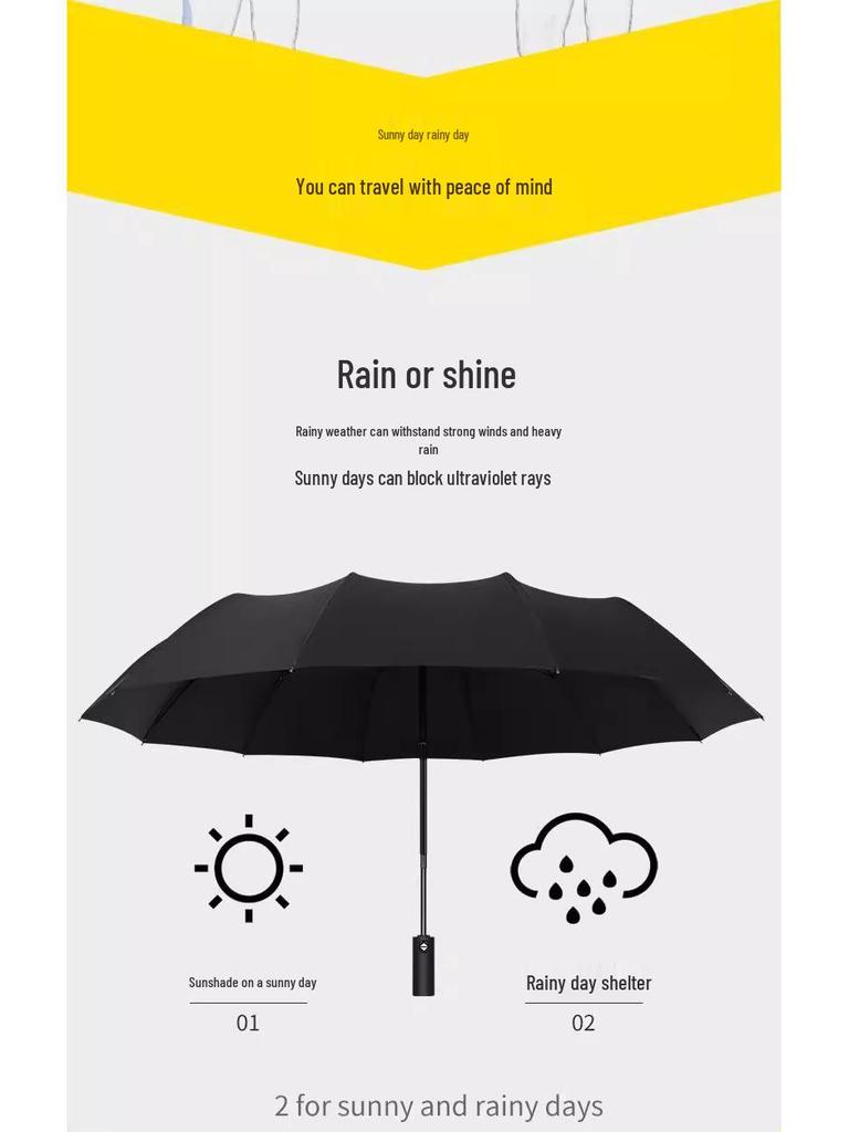Individueller UV-Schutz Faltbarer Regenschirm für Männer & Frauen - Vergrößert, Doppelte Nutzung für Sonne & Regen