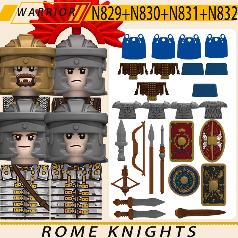 MOC Mittelalterliche Militär Rom Ritter Serie Bausteine Burg Soldatenfiguren Zubehör Schild Steine Weihnachtsspielzeug Geschenke