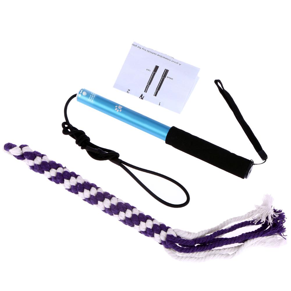 Extendable Dog Puppy Teaser Pole Wand Outdoor Interactive Pet Dog Flirt Pole Training Exercise Rope Toy