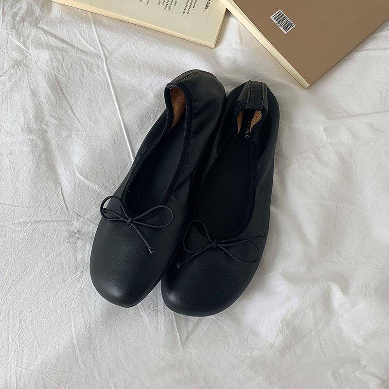 

Модные неглубокие женские балетки с круглым носком, мягкая женская обувь слипоны, женские балетки с бантом-бабочкой 35