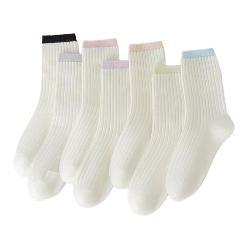 Female Autumn Style Color Luokou College Wind Tube Pile Pile Cotton Socks