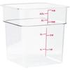 CAMBRO Square Food Container, 4SFSCW, Clear Polycarbonate, USA, AHC03004