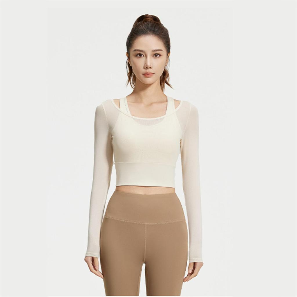 Yodilala Yoga Top with Yoga Sports Strong Support for Lightweight and Convenient and Ivory Size M Bra, Bra, High-Intensity Exercise, Breathable,